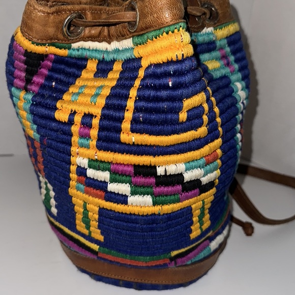 Original Vintage bucket bag southwest style Boho - Picture 6 of 15